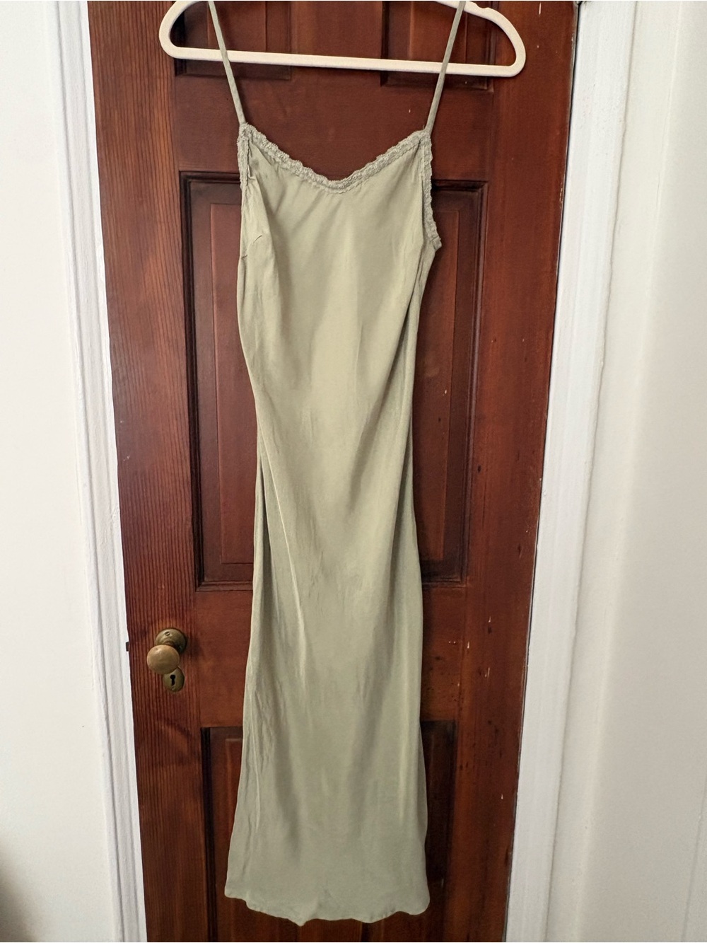Green Slip Midi Dress